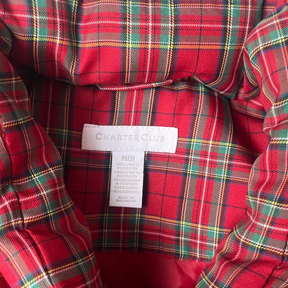 Charter Club Plaid Red Down Puffer Vest Women Size Medium - Picture 7 of 8